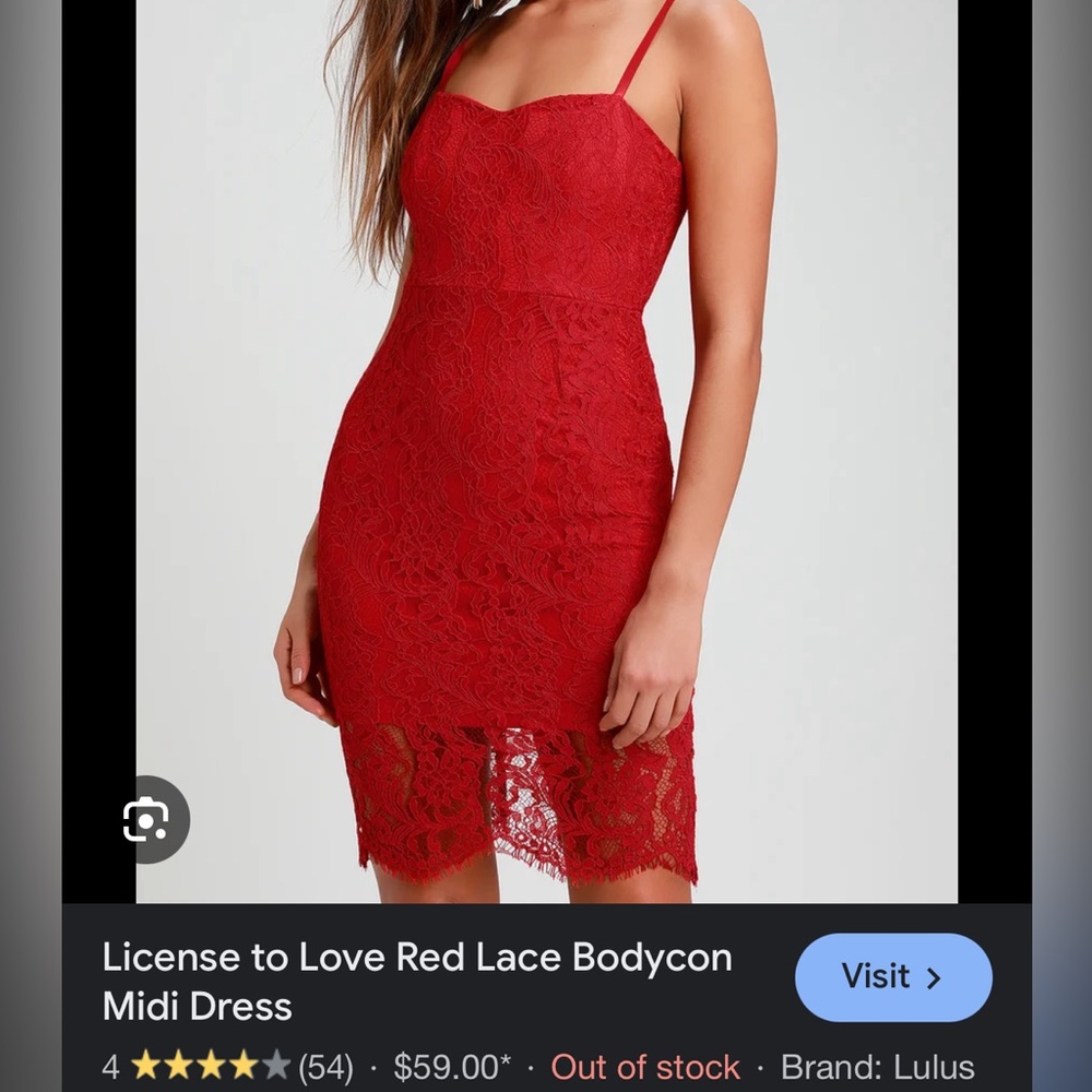 Lulus red lace dress